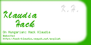 klaudia hack business card